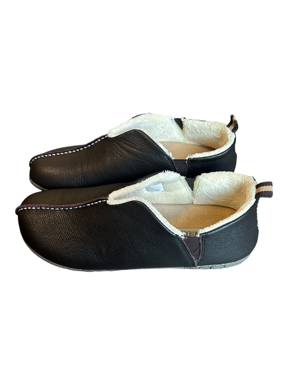 Foamthreads Danny Brown Genuine Leather Fleece Lined Slippers Men's Size 12M